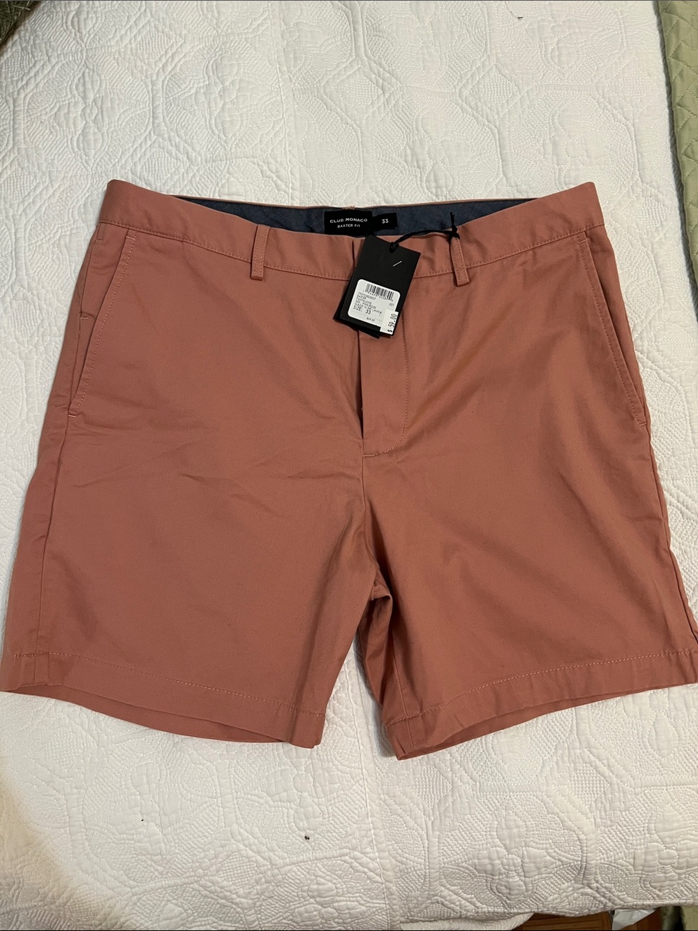 Club Monaco Men’s 300 pink rose  Shorts size 33